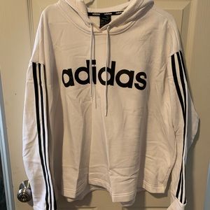 Adidas women’s 3x white hoodie with stripes